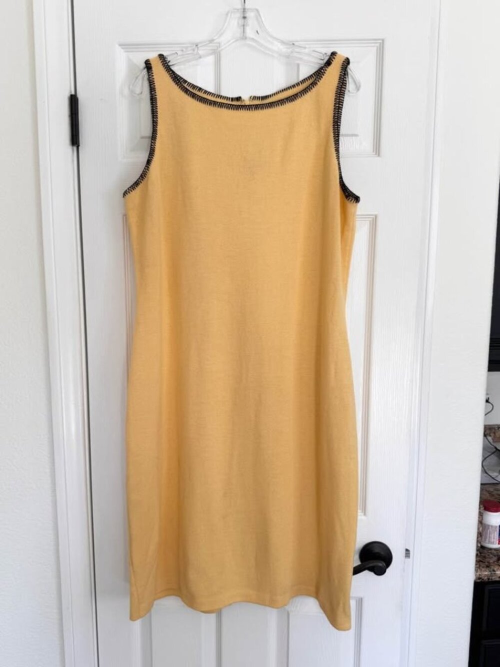 St John Collection Yellow Knit Jacket and Dress Suit Black Trim 14 - Picture 6 of 6